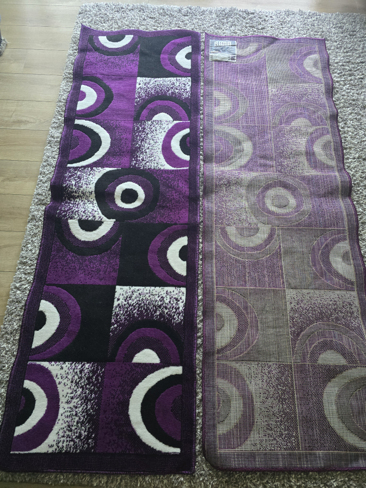 Rima Purple Geometric Runner Rug - photo 2