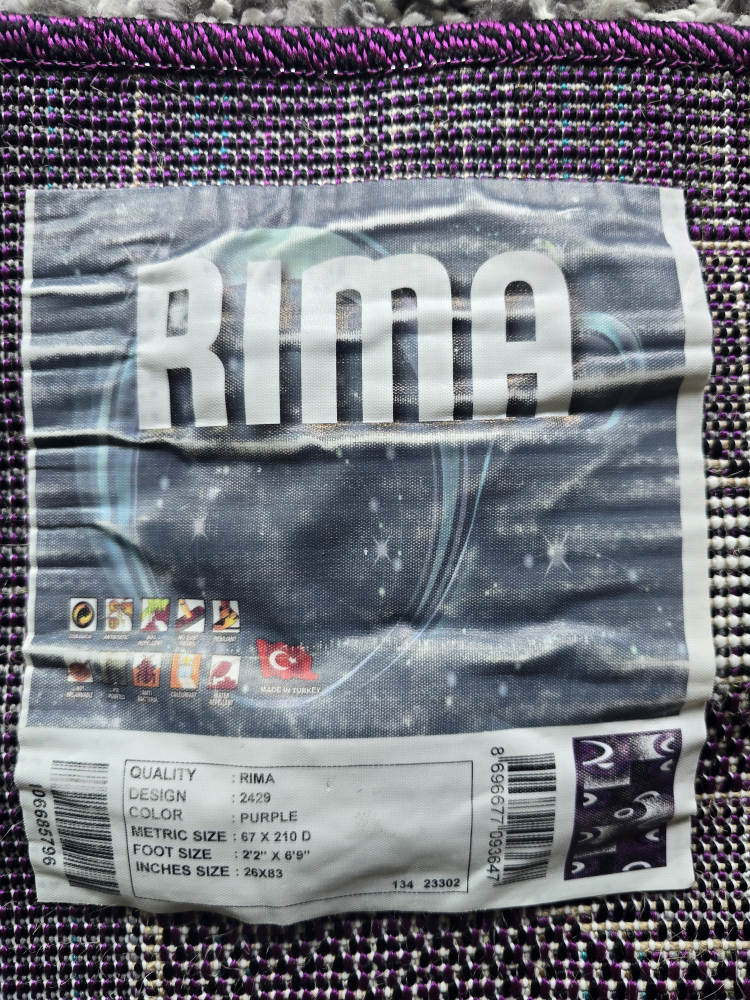 Rima Purple Geometric Runner Rug - photo 3