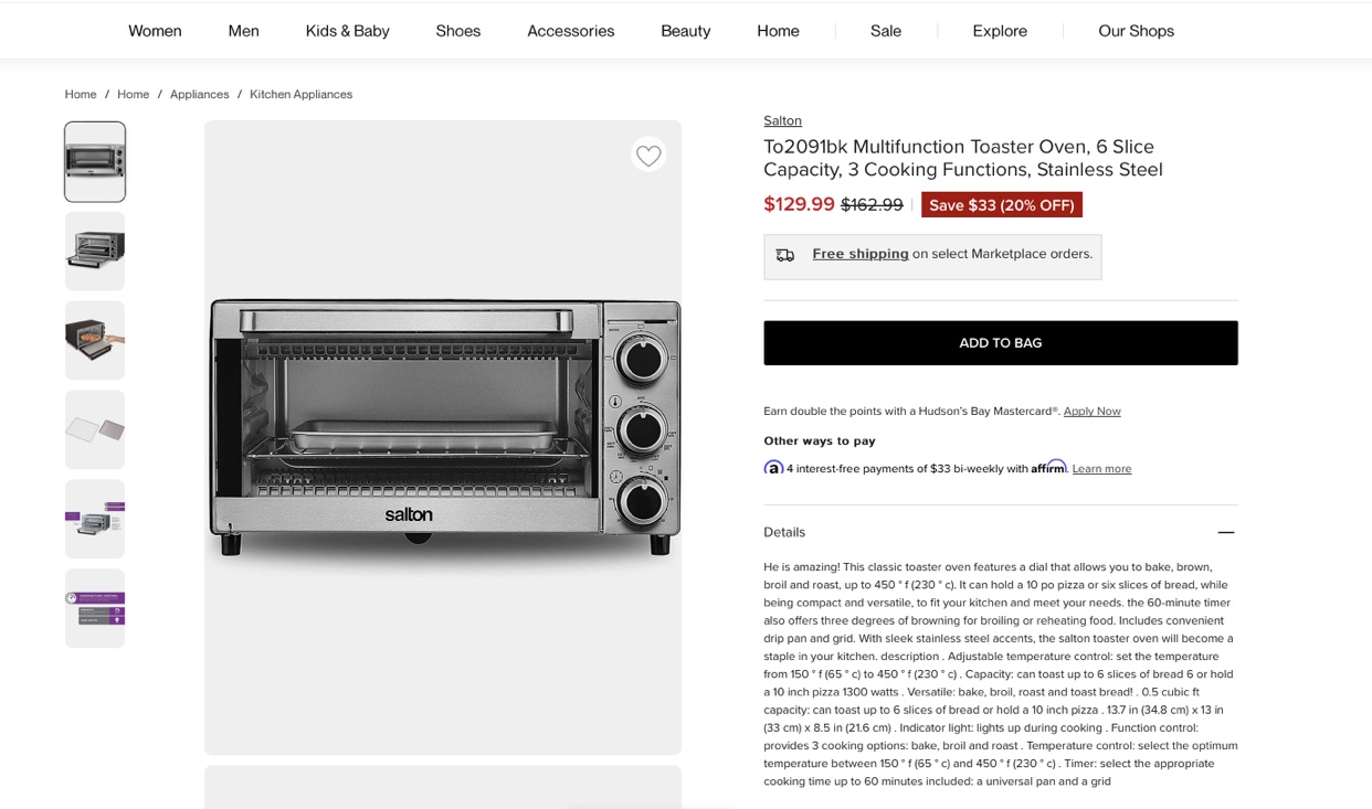 Brand New - Salton Toaster Oven - photo 2