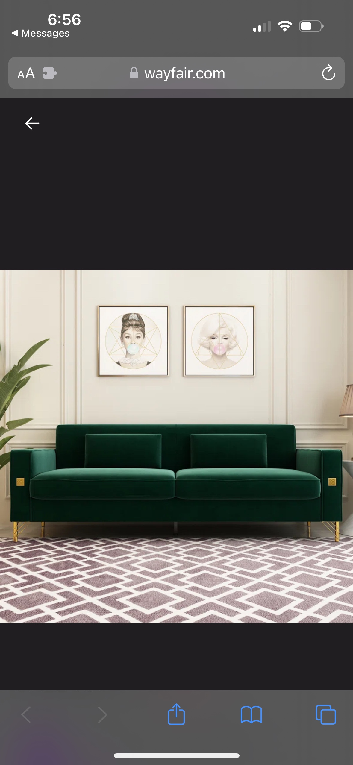 Green Velvet Sofa - photo 2