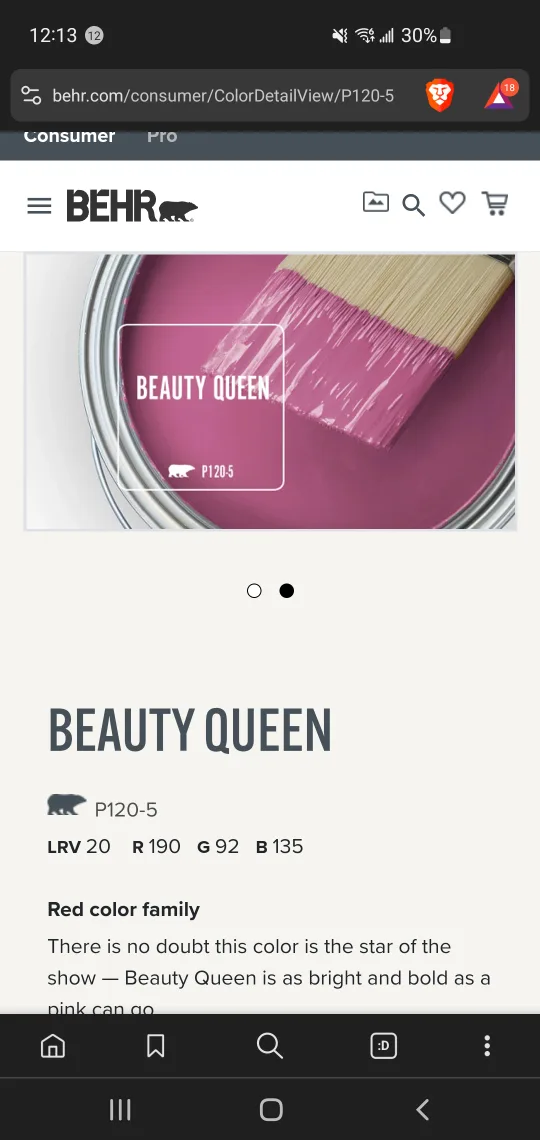 BEHR Paint - Beauty Queen (P120-5) image indicator(3)