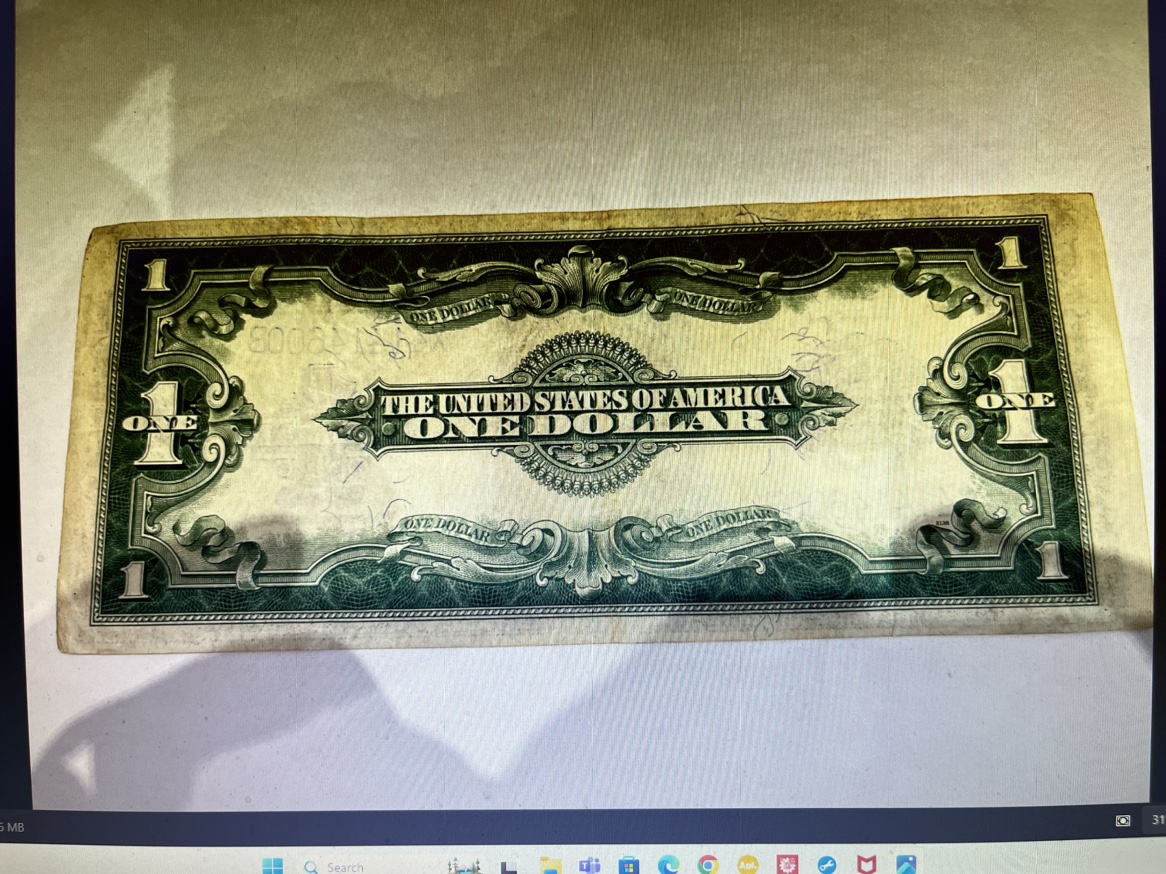 1923 $1 Large Blue Seal Silver Certificate Bill - photo 2