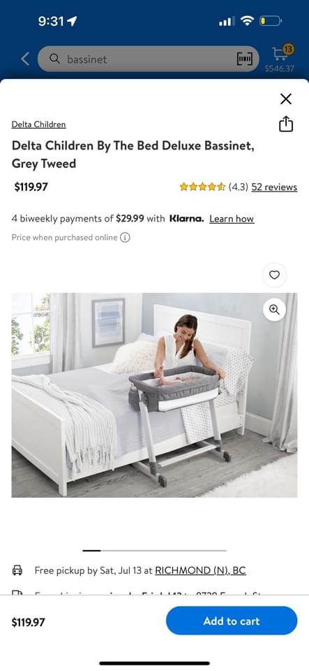 Delta Children By The Bed Deluxe Bassinet
