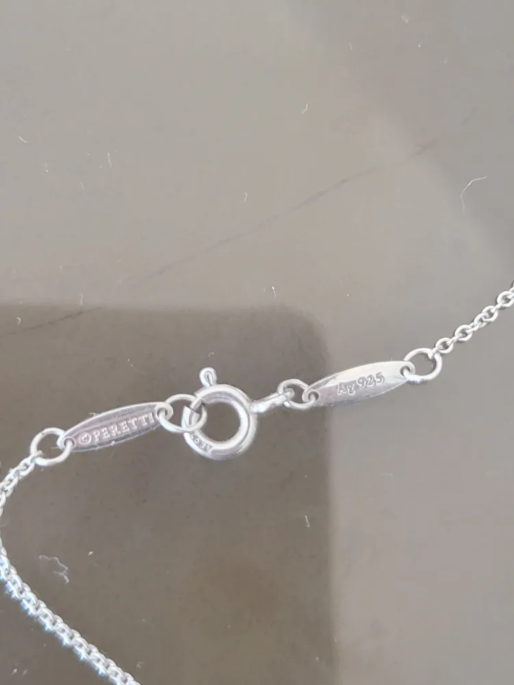 Tiffany & Co. 925 Silver Necklace Elisa peretti pink saphire image indicator(2)