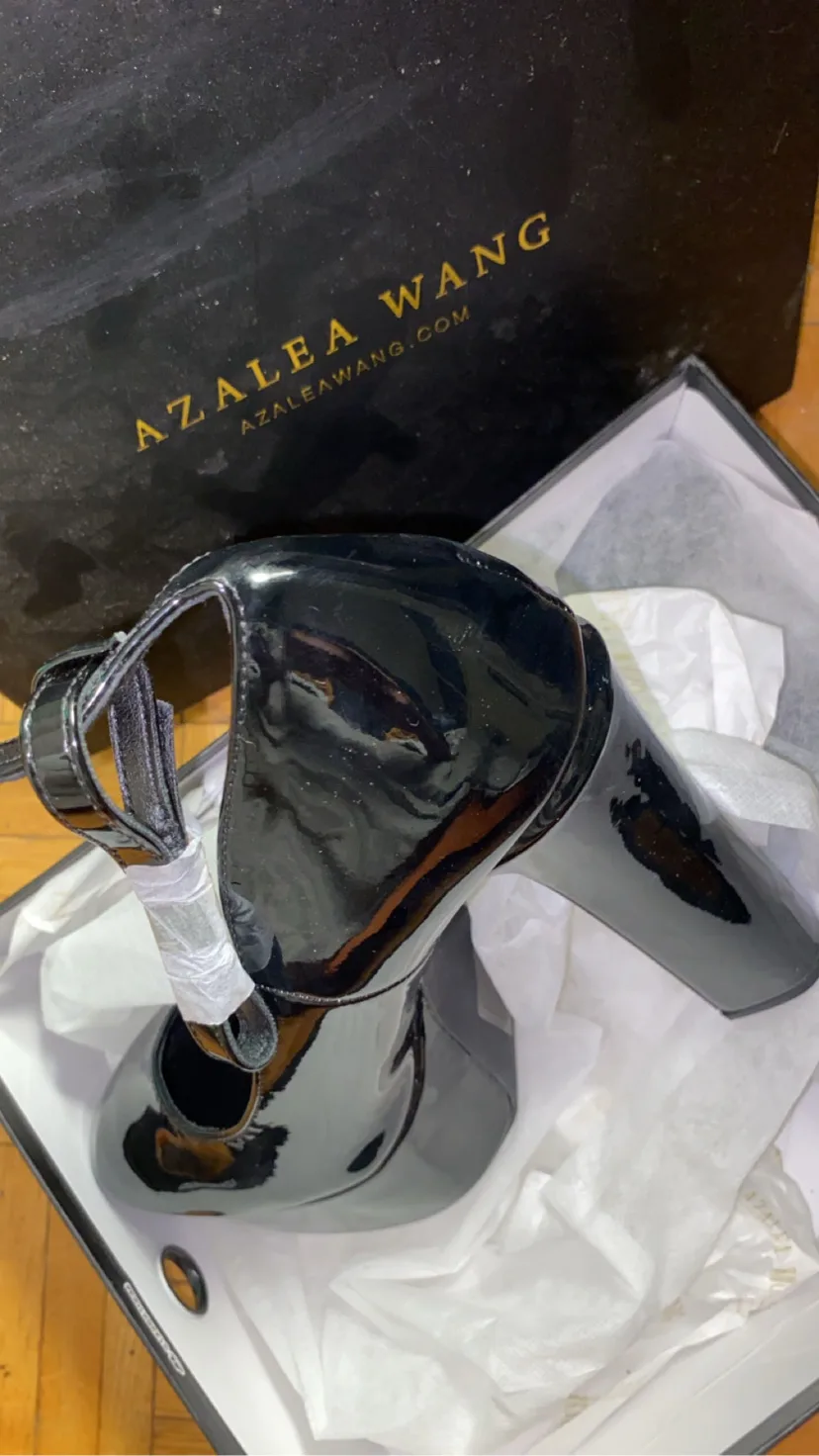 Azalea Wang Black Patent Leather Heels thumbnail