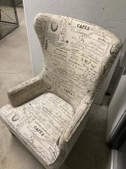 French script high back Accent Chair thumbnail