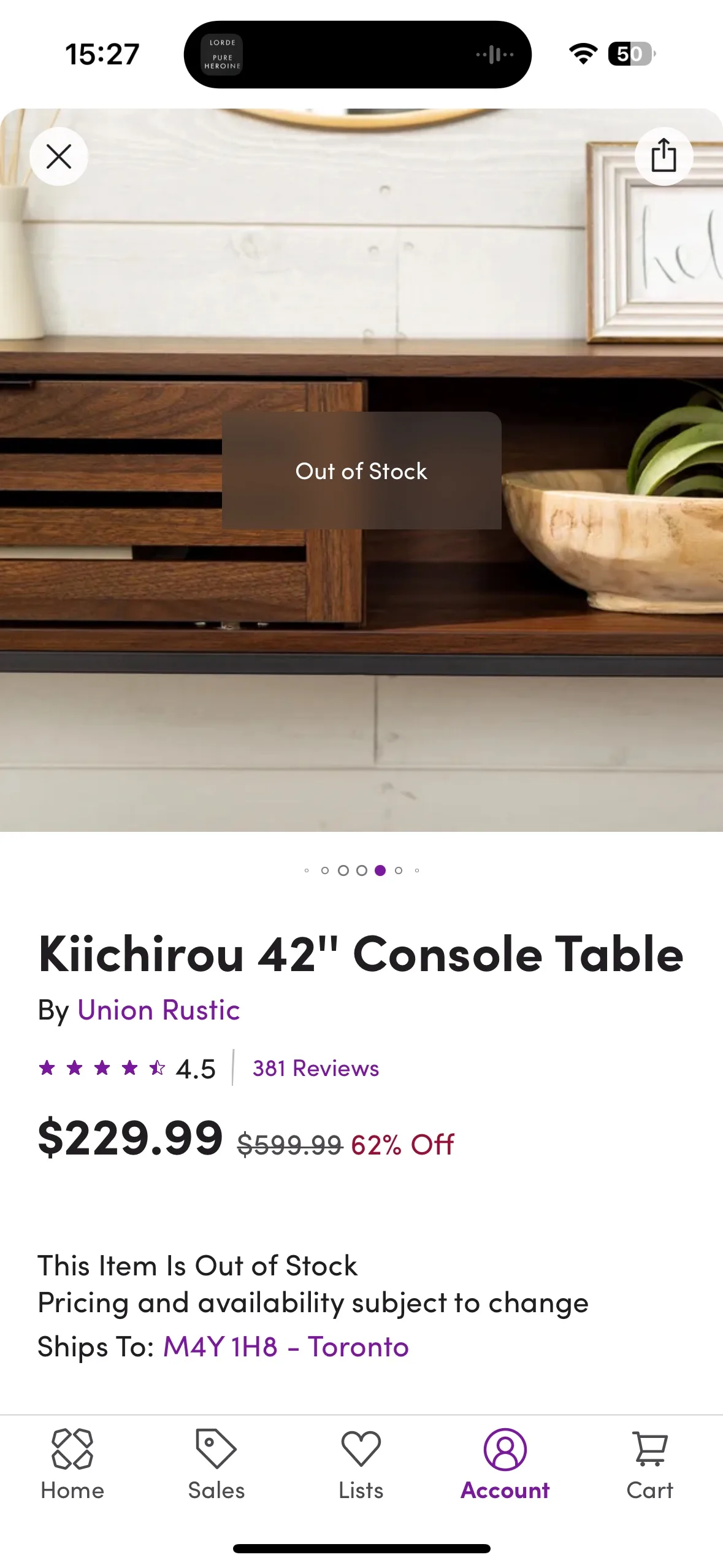 *DEAL* 42’’ console table from Wayfair, OG price $250 🧡 image indicator(5)