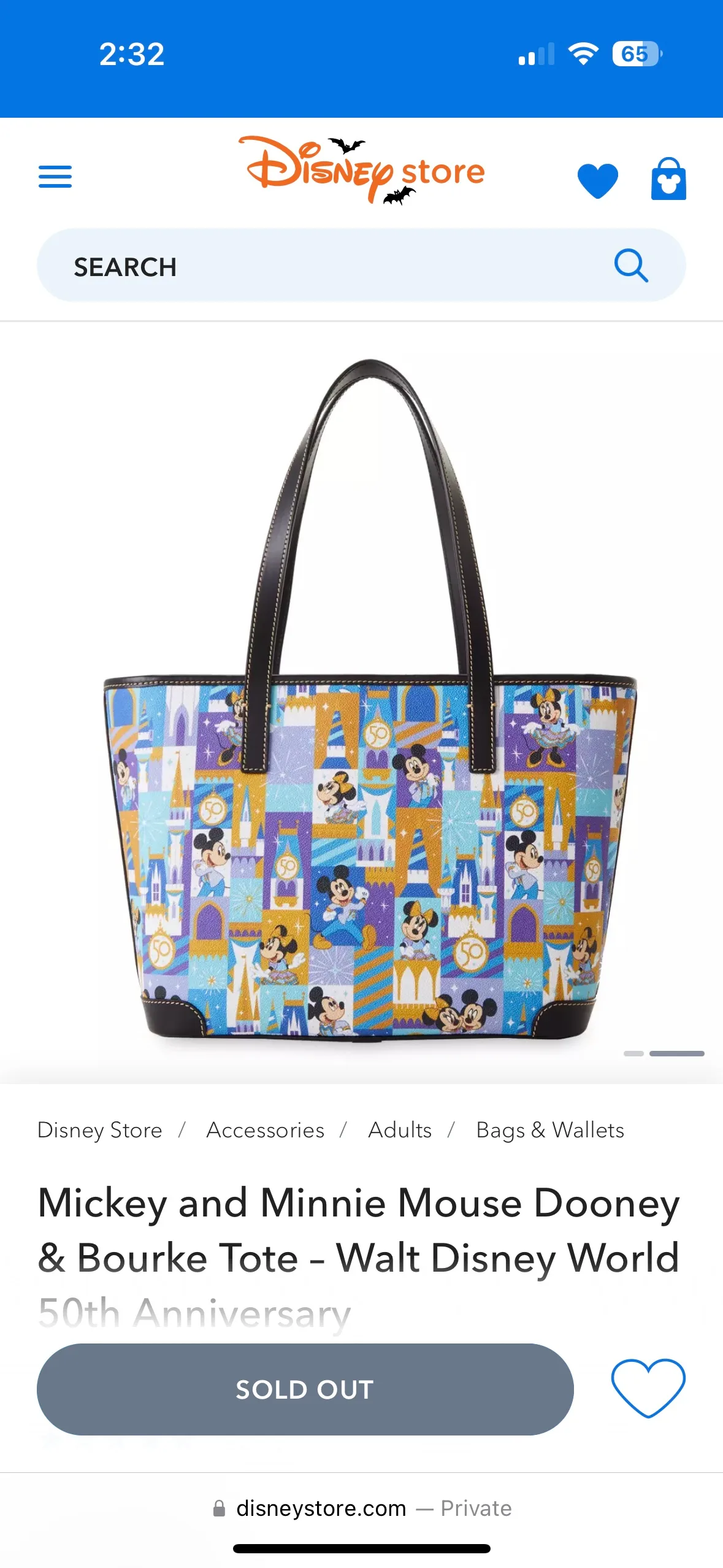 Mickey Mouse and Minnie Mouse Dooney & Bourke Tote thumbnail