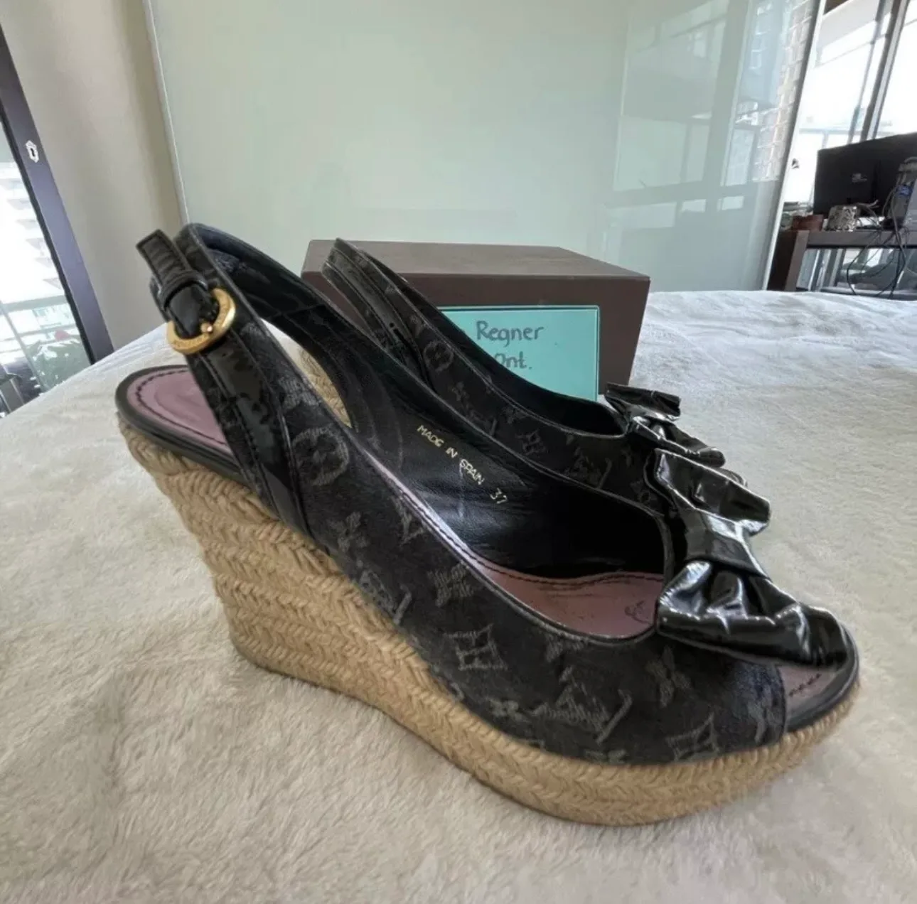 Authentic Louis Vuitton Wedge Sandals size 7.5 image indicator(4)