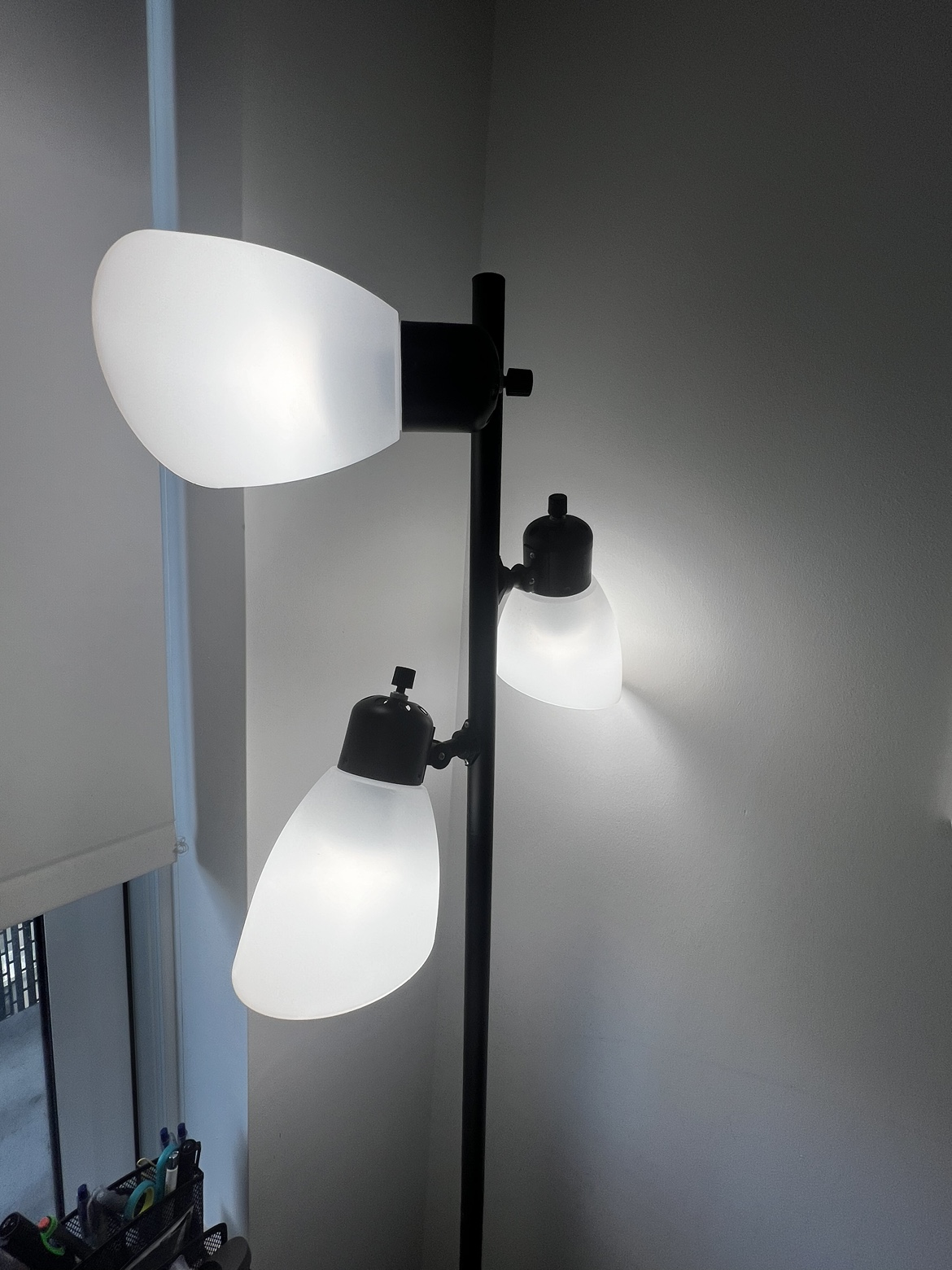Black Three-Light Floor Lamp with LED Bulbs - photo 2