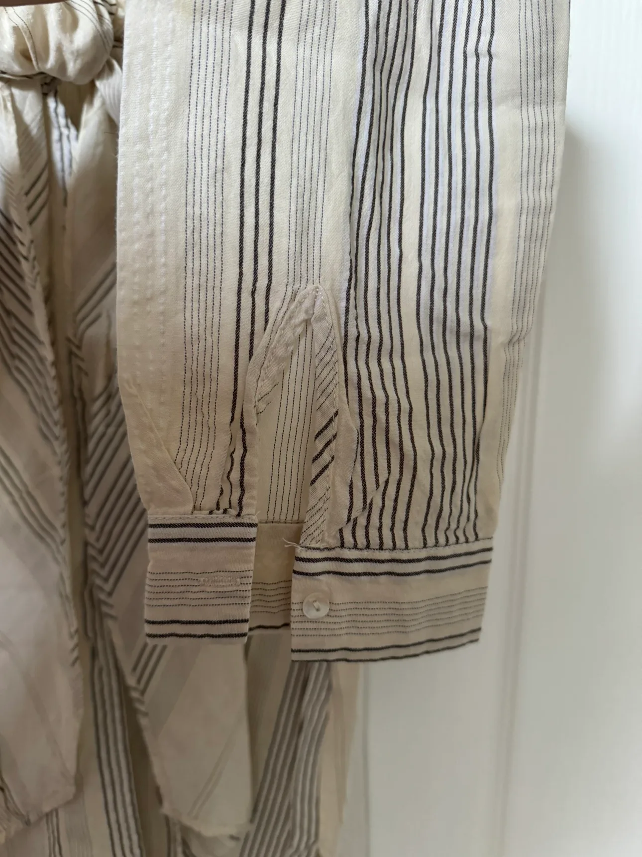 Zara Striped Tie Front Long Blouse image indicator(5)