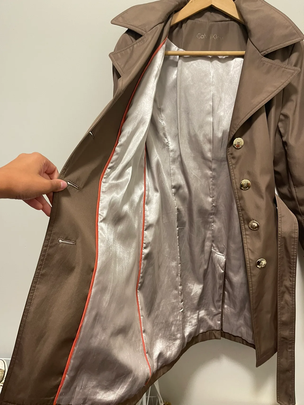 Calvin Klein Brown Trench Coat image indicator(6)