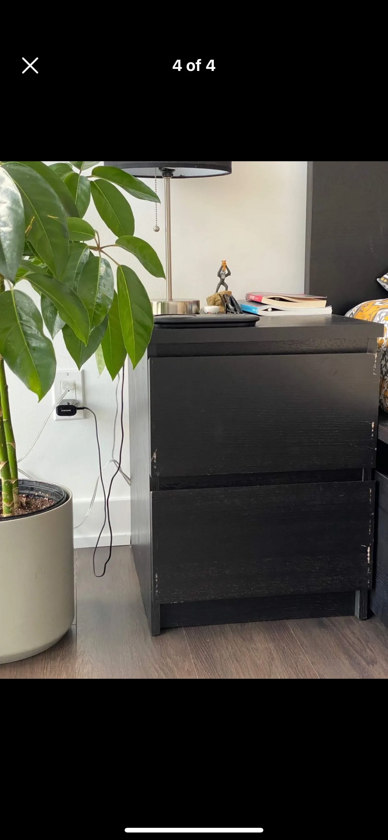 IKEA BESTSELLER: Black-brown IKEA MALM nightstand thumbnail