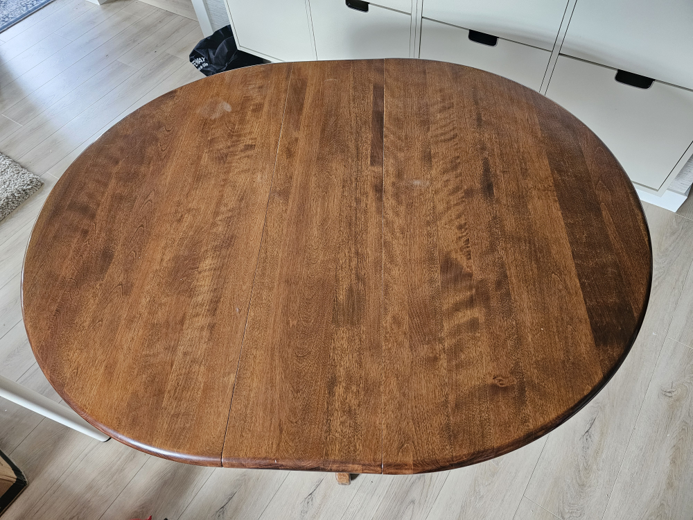 Round Wooden Table with Leaf - photo 2