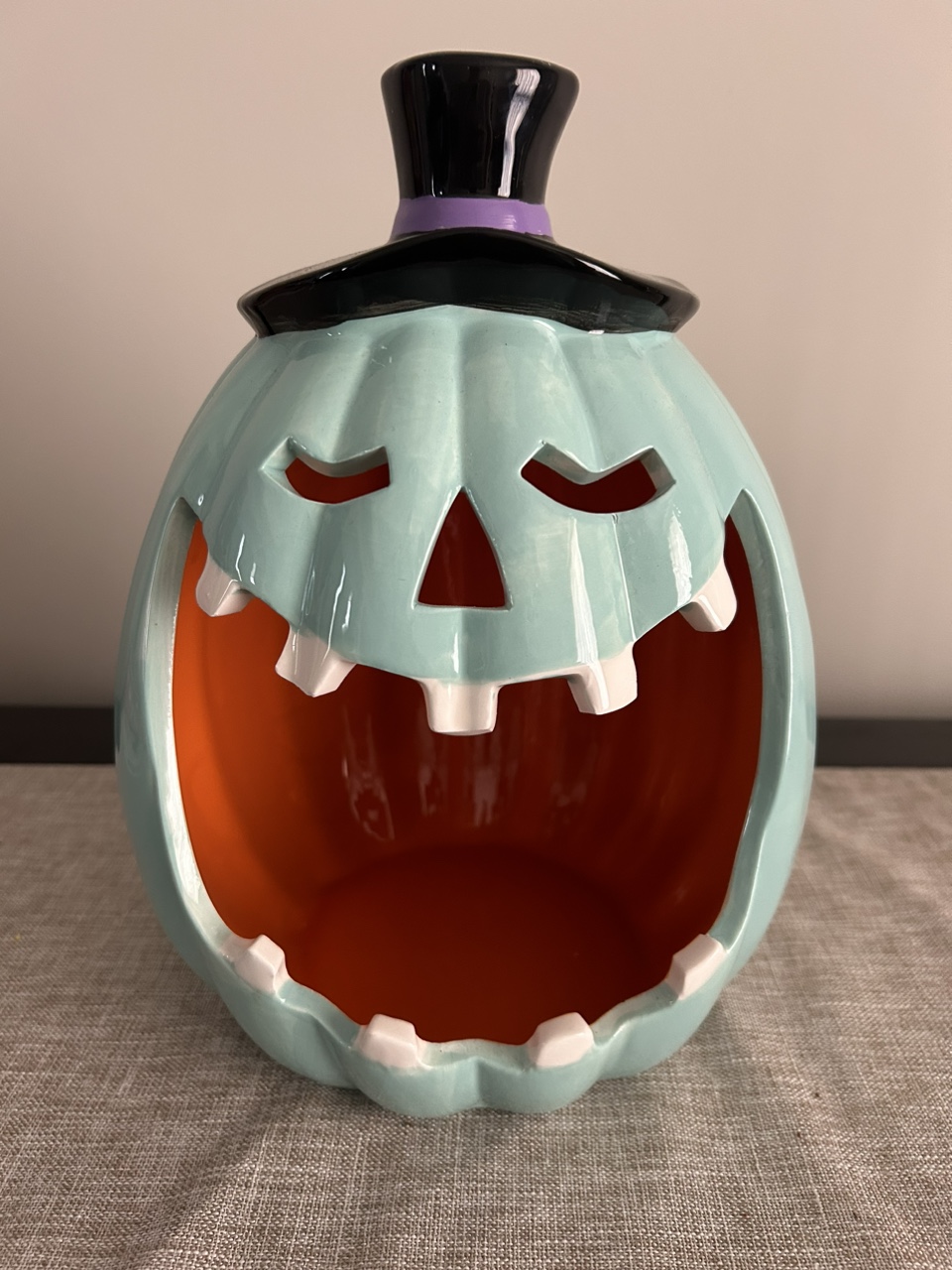 Halloween Jack-o-Lantern Ceramic Candy Bowl
