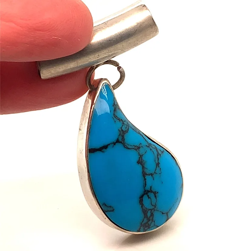Sterling Silver Navajo Turquoise Pendant image indicator(3)
