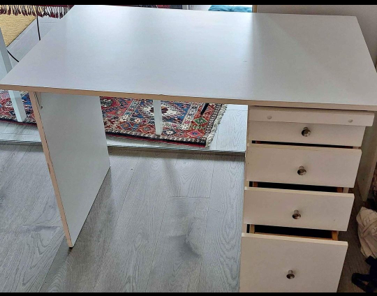 White Desk with Drawers