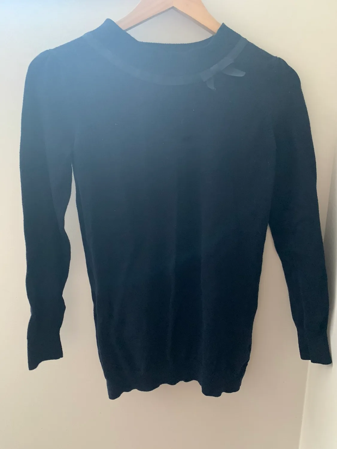 Navy Blue Sweater with Bow Detail thumbnail
