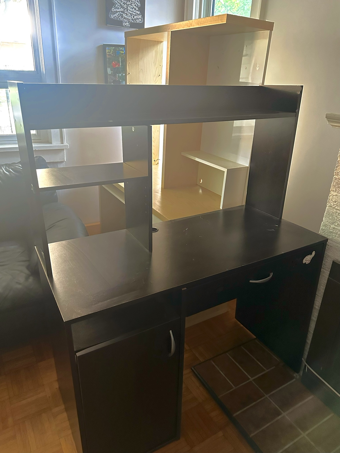 Black desk with shelf’s - photo 3