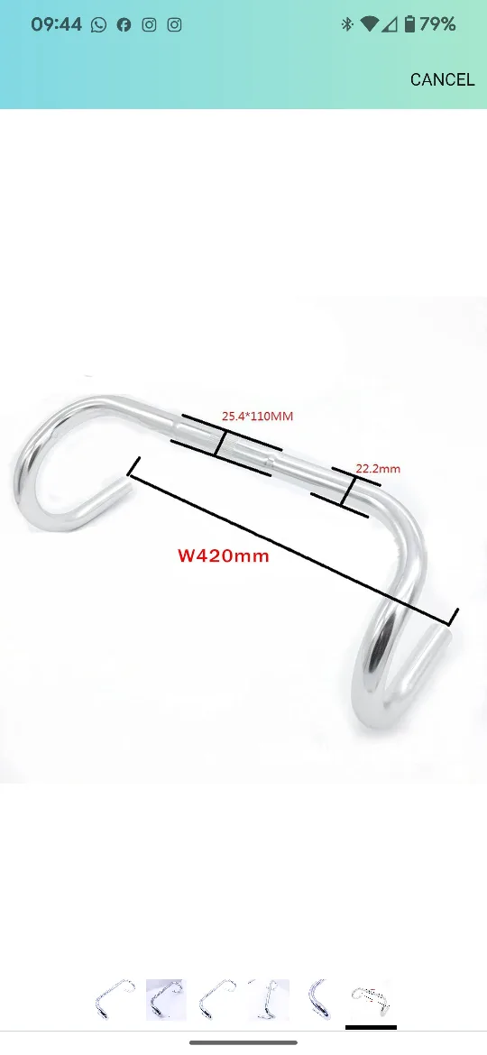 420mm Drop Bar Handlebar ideal for vintage bikes image indicator(3)