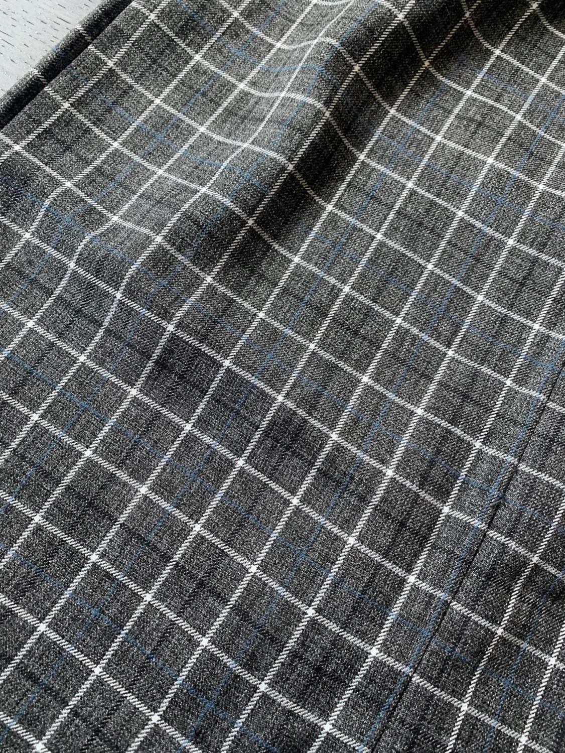 Vintage Grey, Blue, Black, and White Plaid Midi Skirt image indicator(10)