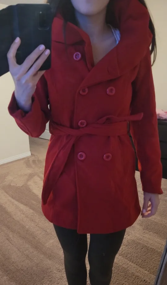 Red Peacoat with Belt image indicator(2)