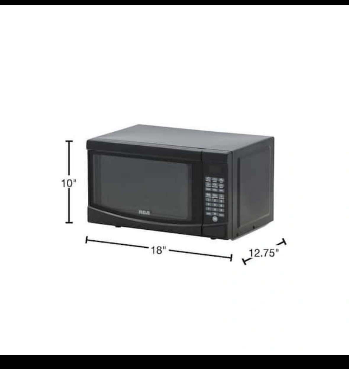 RCA 0.7 cu. ft. Countertop Microwave in Black - photo 3