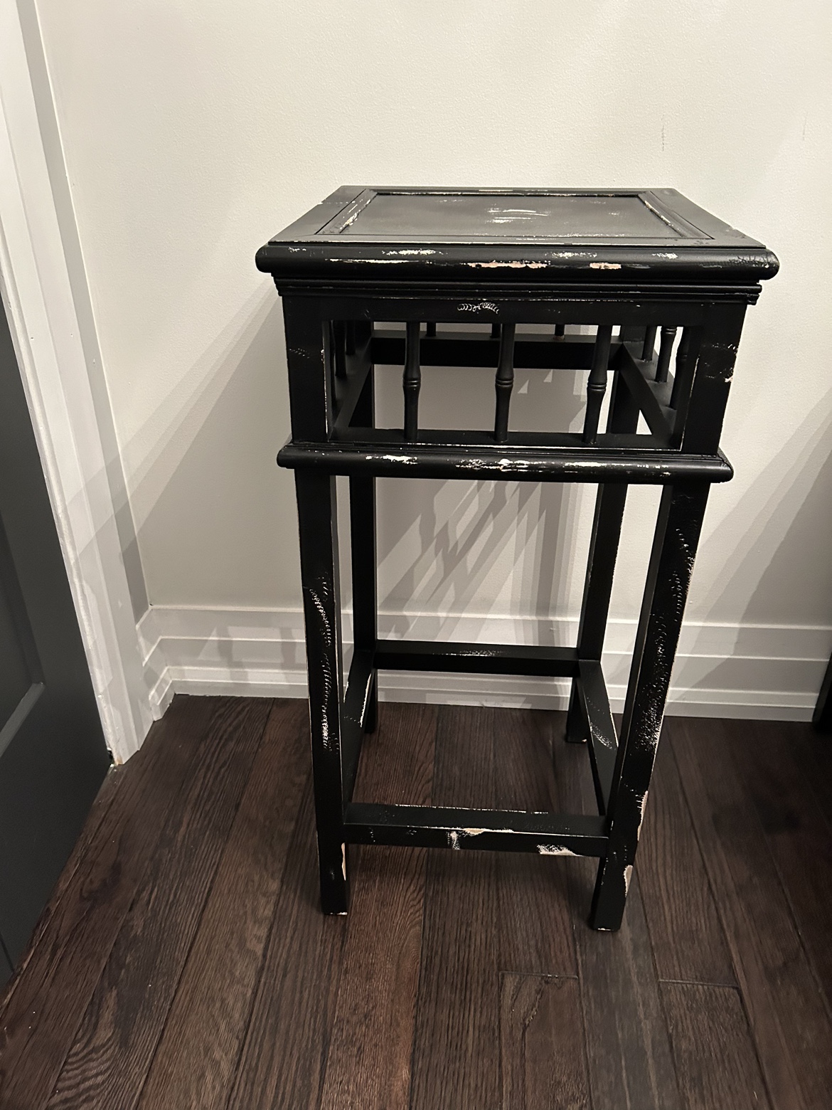 Black End Table -Distressed Look