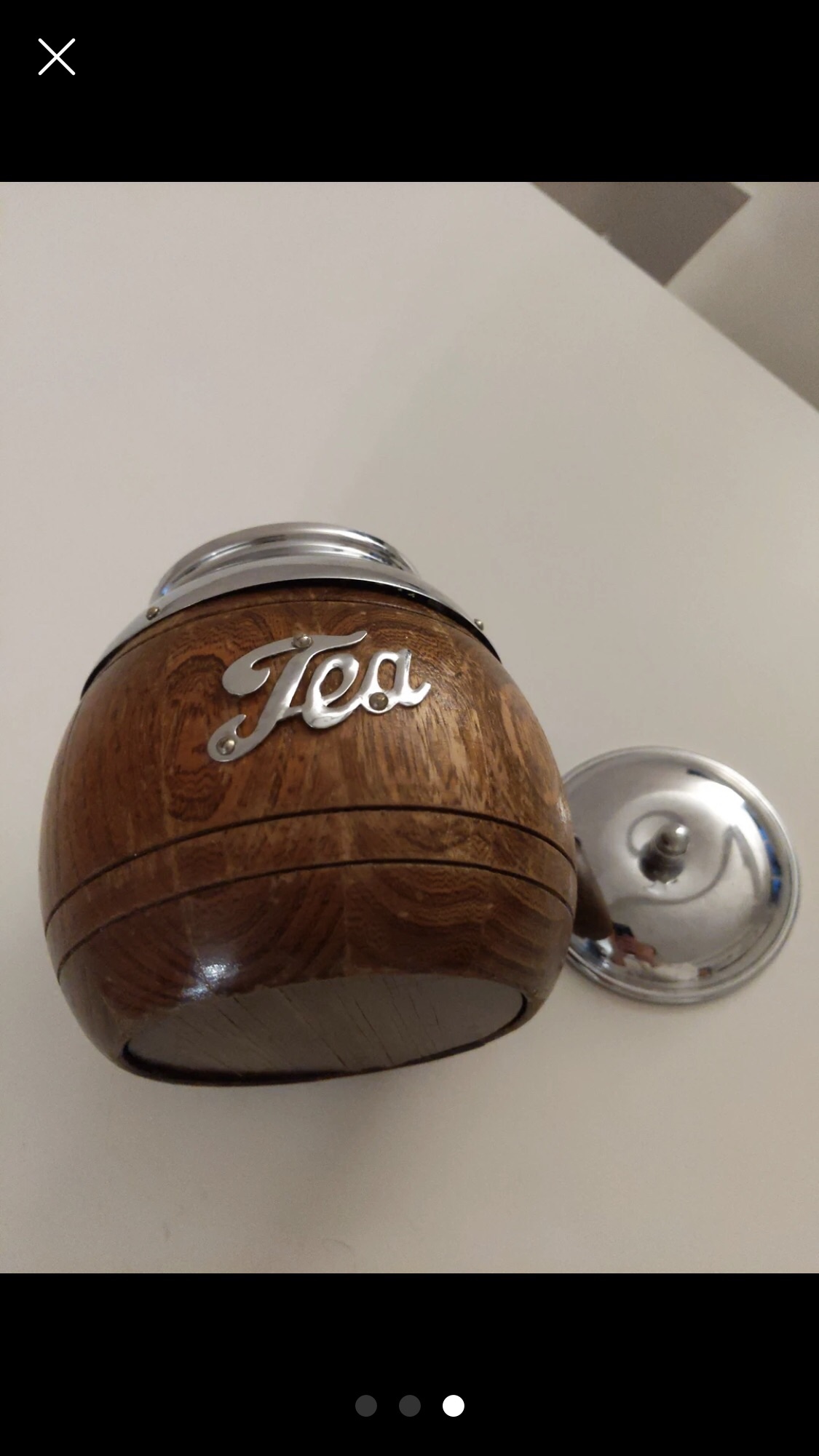 Vintage Wooden Tea Caddy