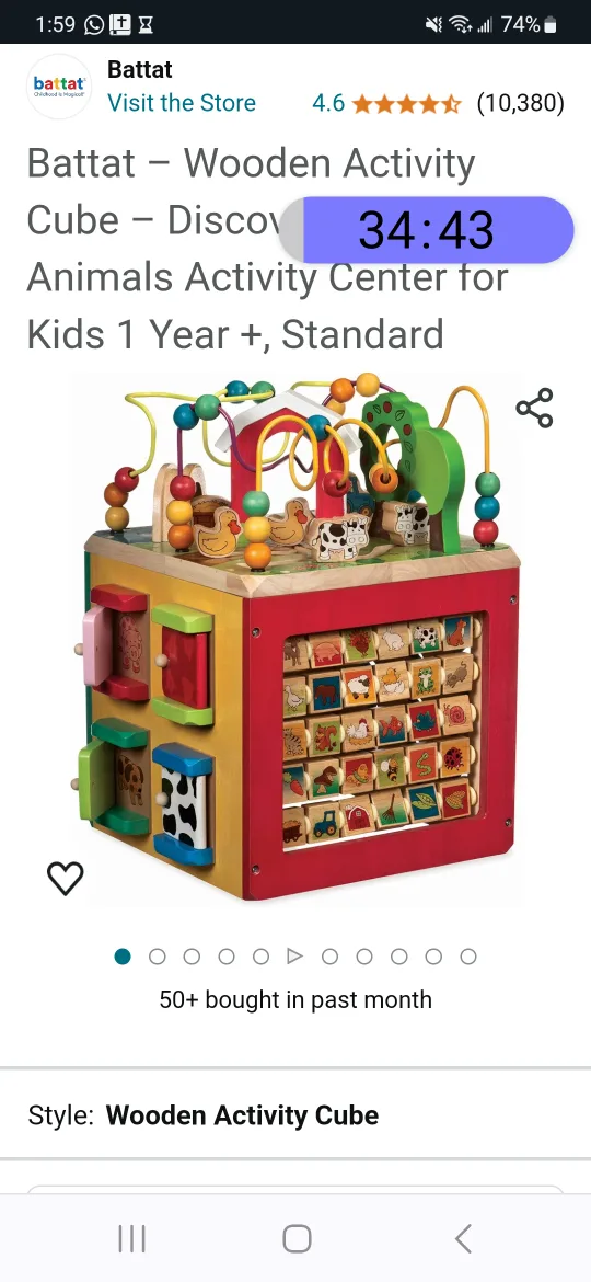 Wooden Activity Cube for young tofdles image indicator(3)