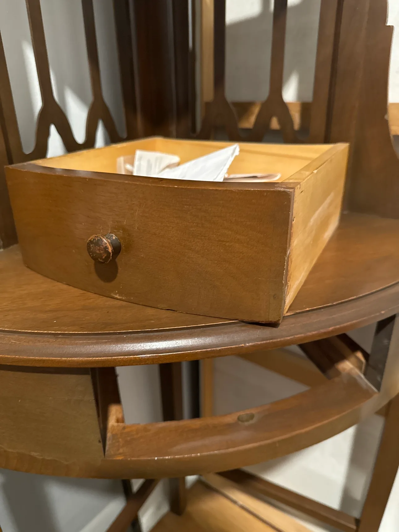 Corner wooden Shelf #moving sale #must go asap image indicator(4)