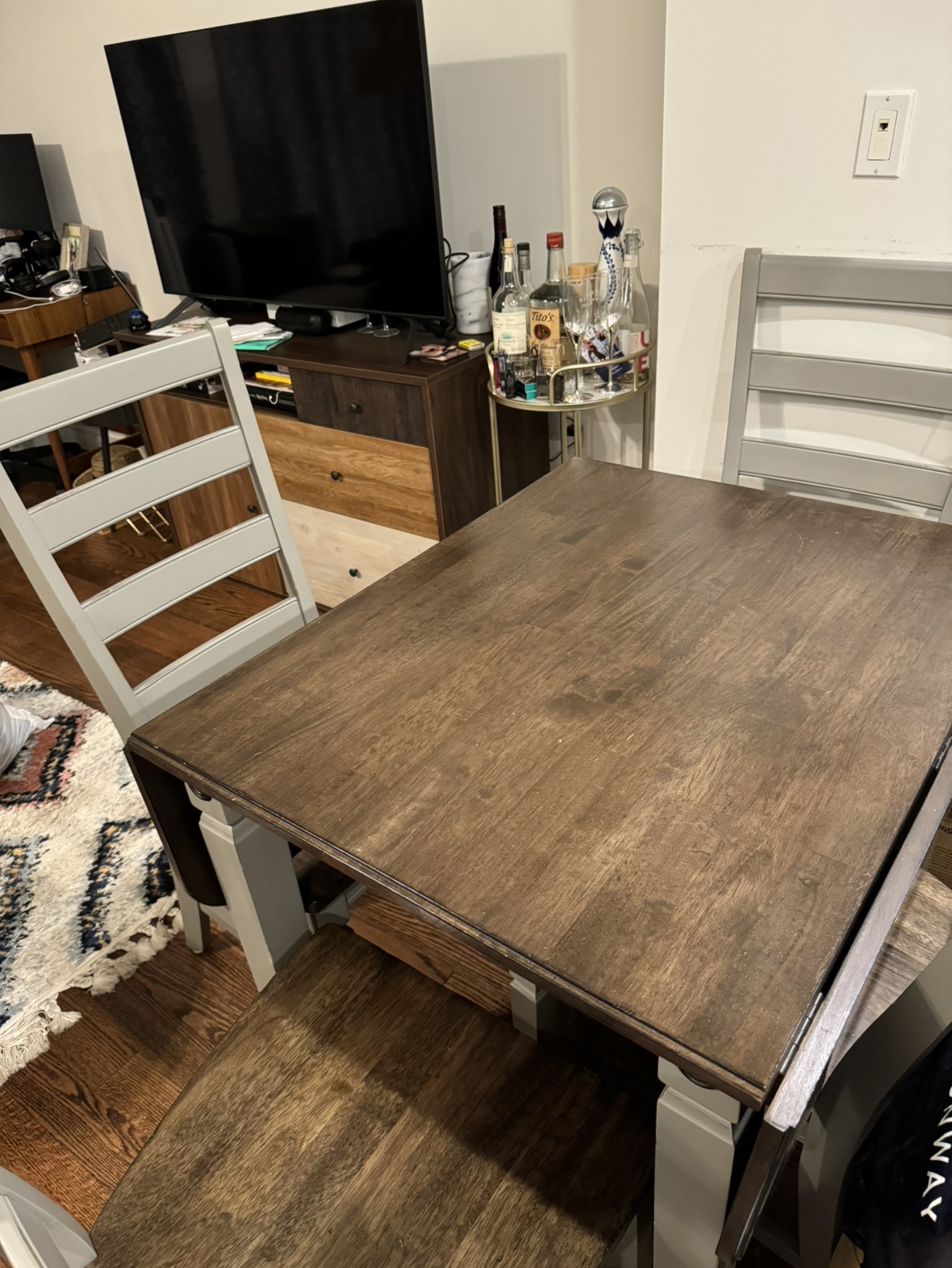Kitchen table with 4 chairs (drop leaf) - photo 2