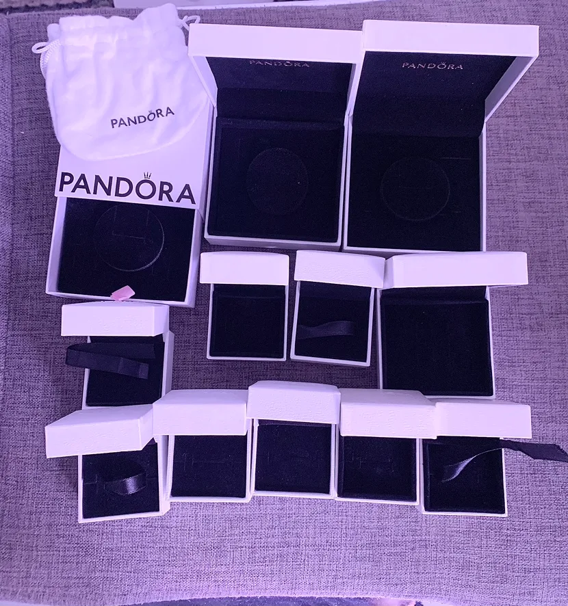 LOT of 13 Empty Pandora Jewelry Boxes and pouch image indicator(6)