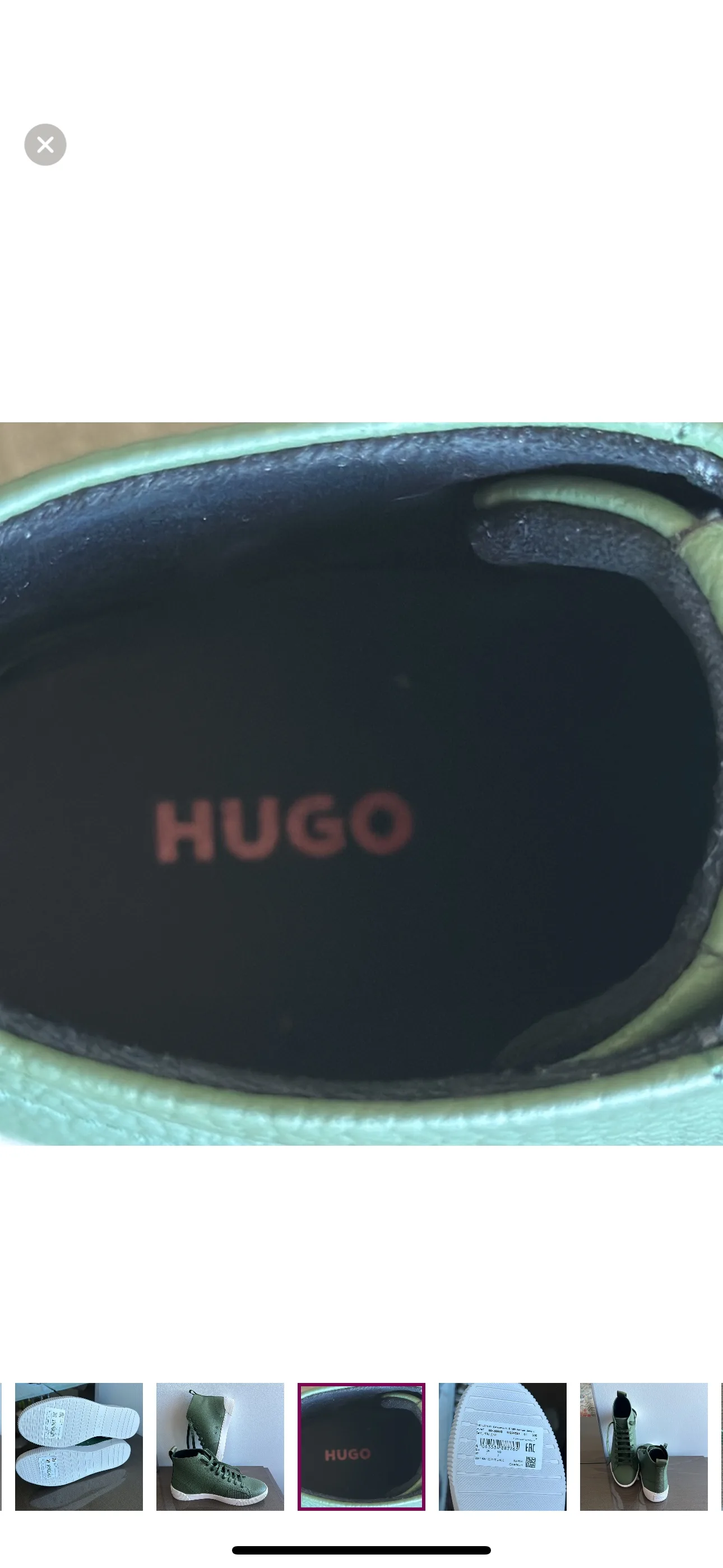 Hugo Boss Green Leather High Top Sneakers image indicator(6)