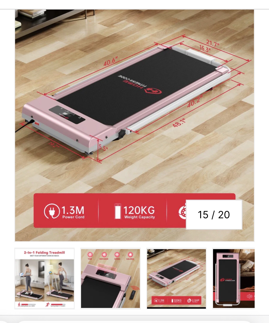 Compact folding treadmill - photo 2