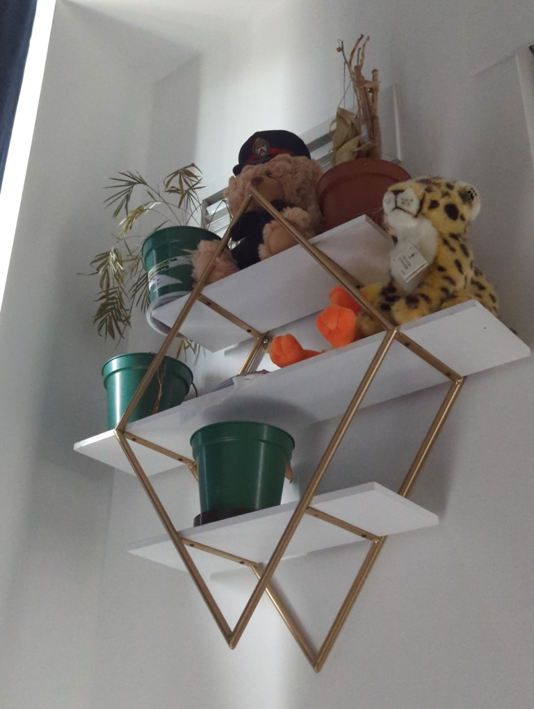 Gold Geometric Wall Shelf