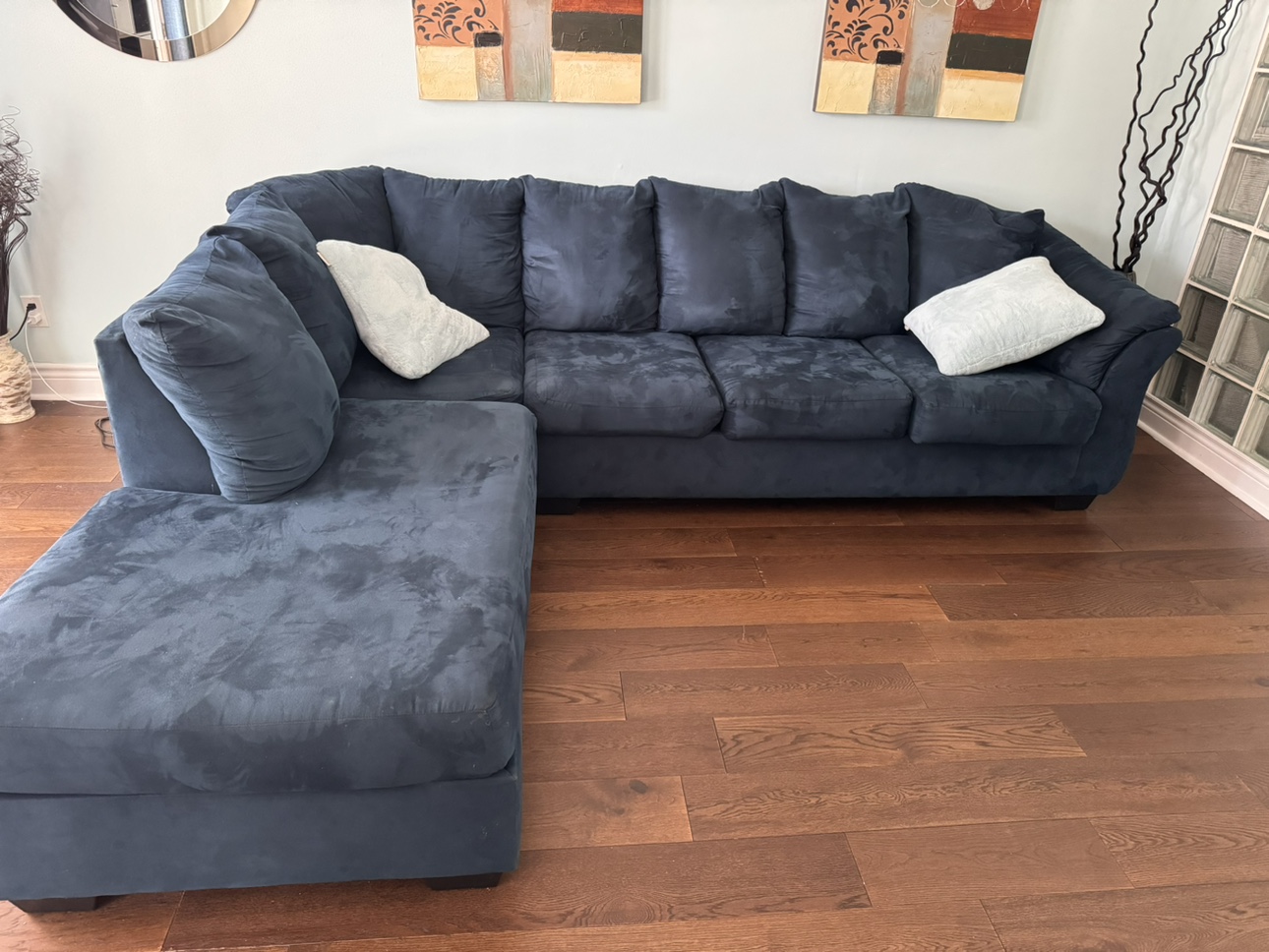 Blue Sectional Couch - photo 2