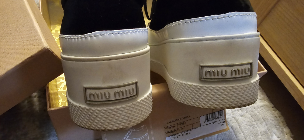 Miu Miu Black Crystal Embellished Sneakers - photo 5