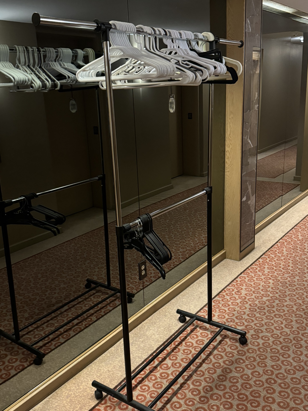 Rolling 2-Tier Adjustable Clothes/Garment Rack - photo 2