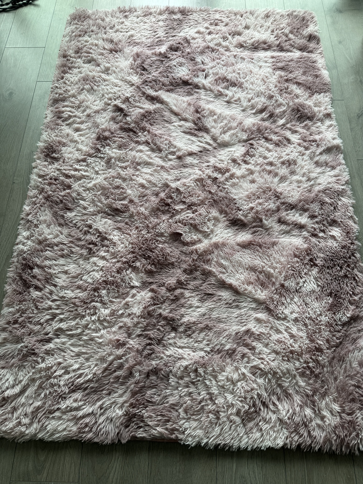 Pink fluffy Area Rug