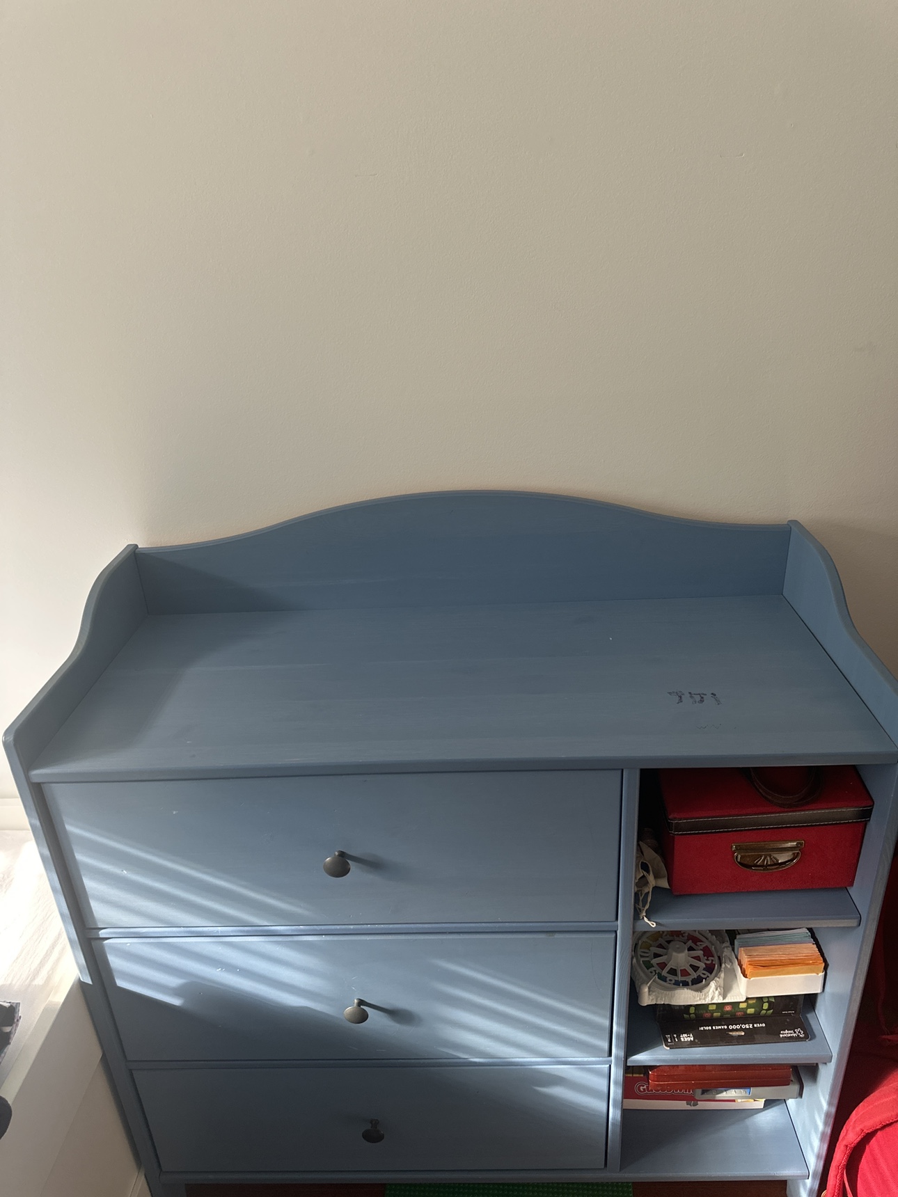 IKEA Blue Dresser with Shelf Unit