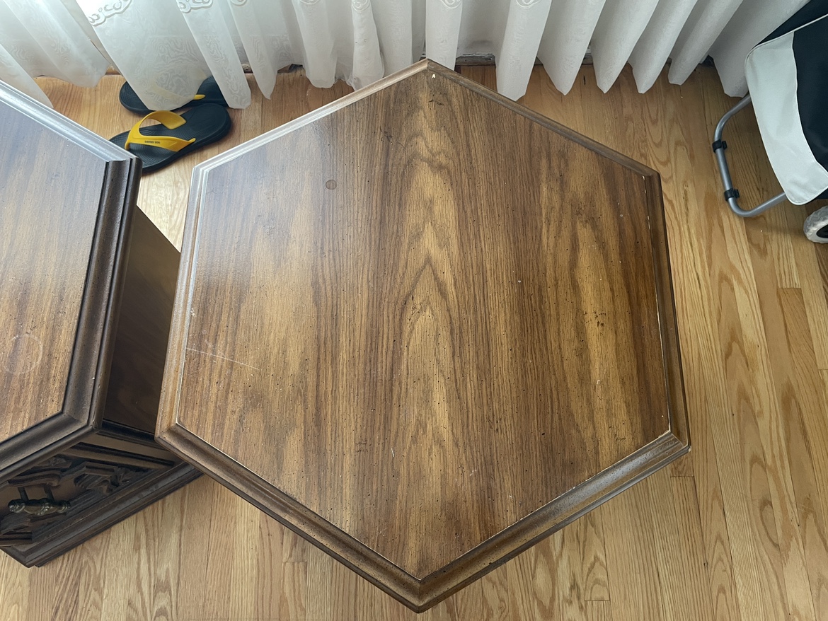 Pair of Octagonal End Tables #freecycle - photo 2