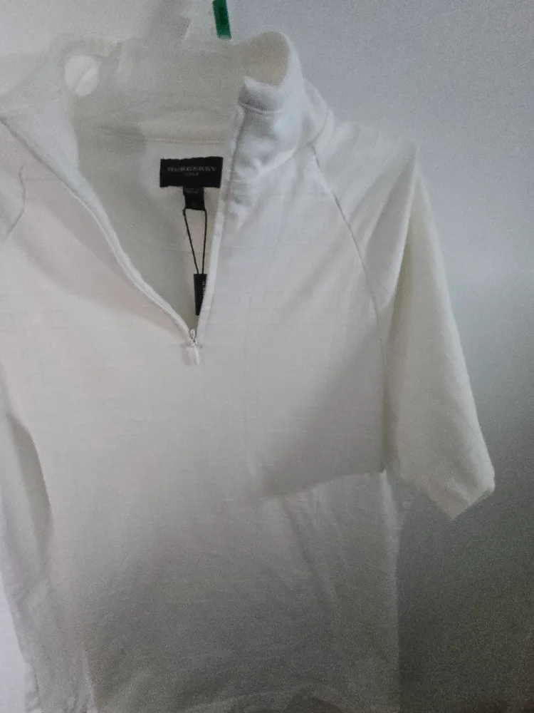Authenic Burberry Golf White Polo Shirt Size S image indicator(2)