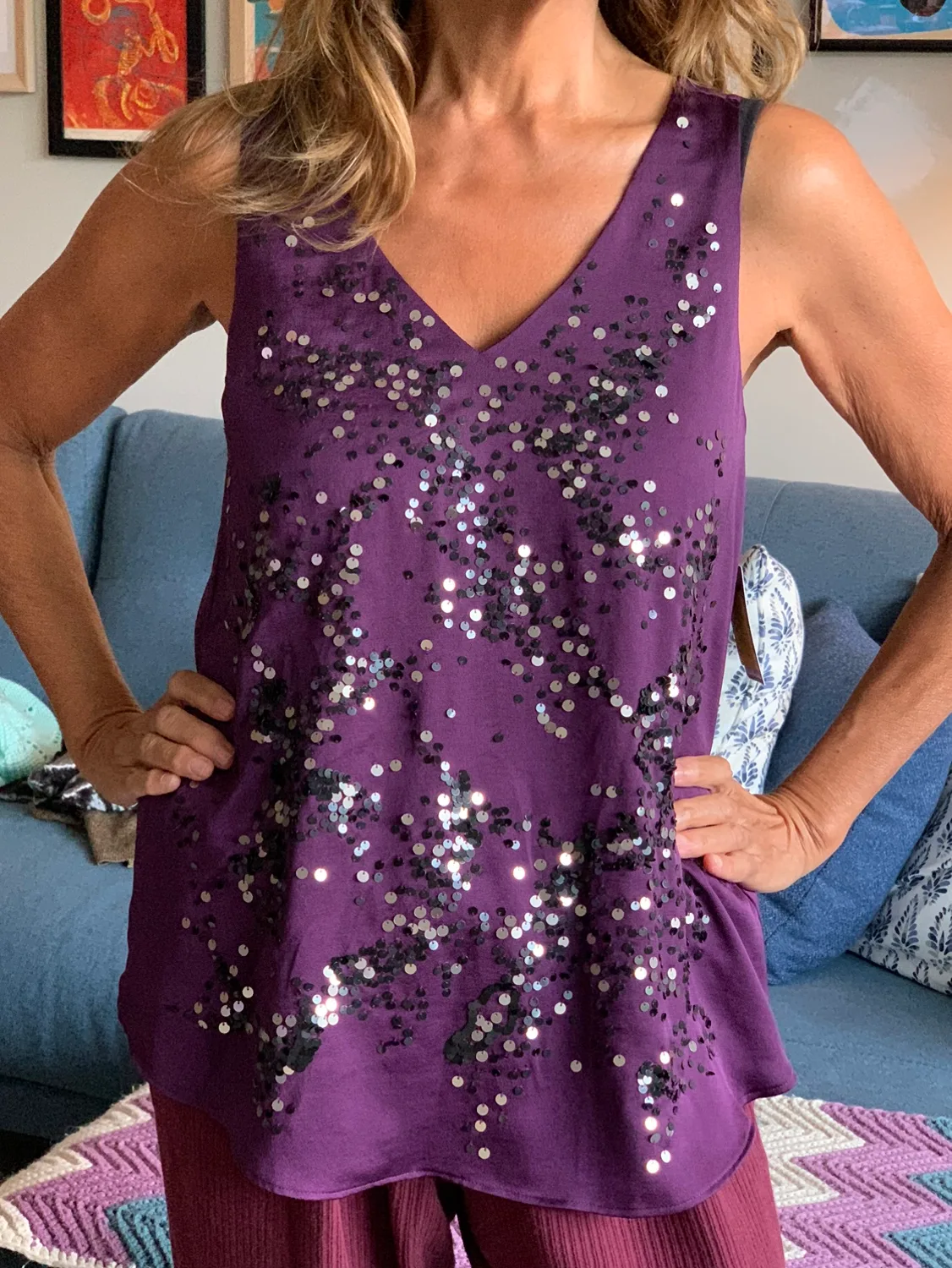 Purple Sequin Tank Top thumbnail