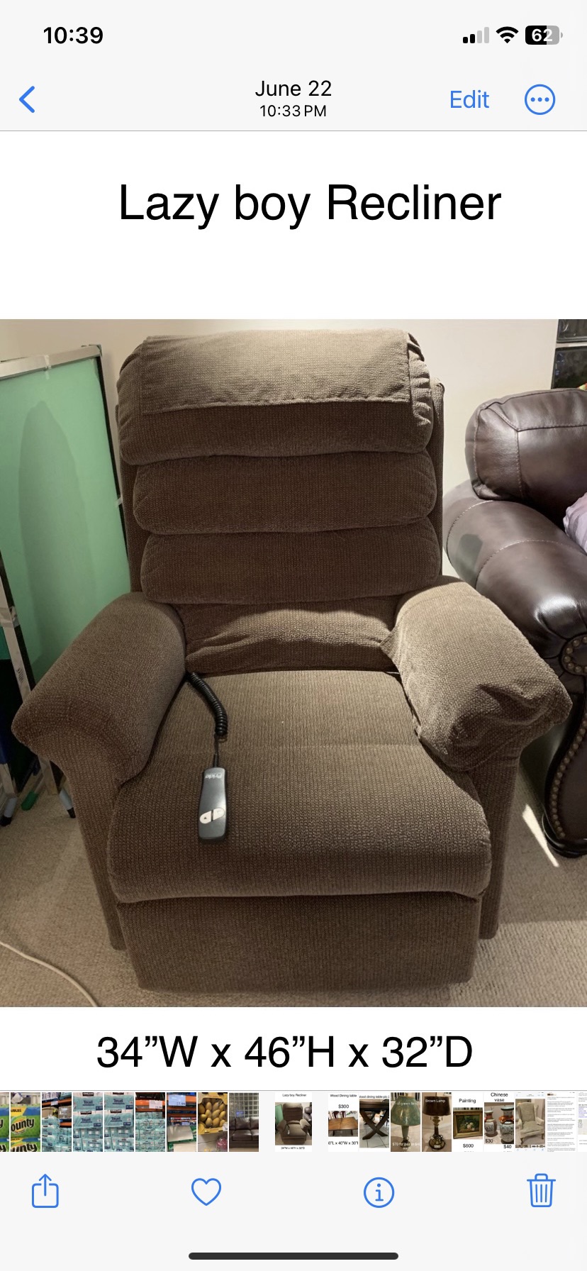 Power recliner sit to stand
