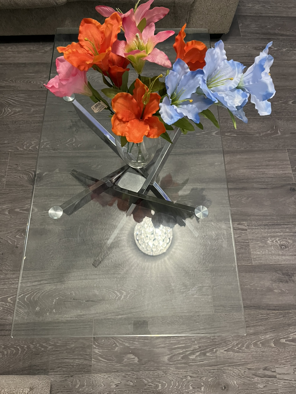 Glass coffee table