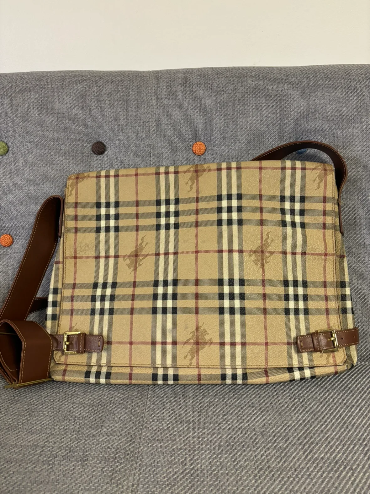 Burberry Haymarket Messenger Bag thumbnail