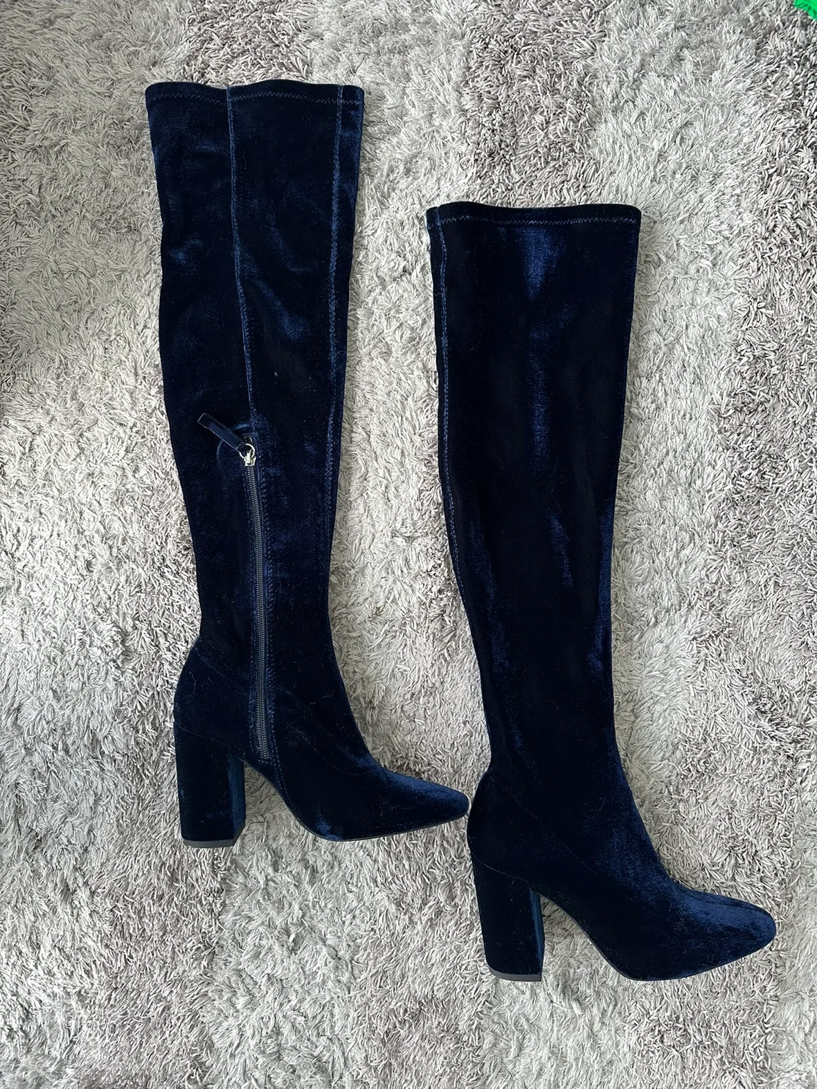 Velvet Knee High Boots - Brand New thumbnail