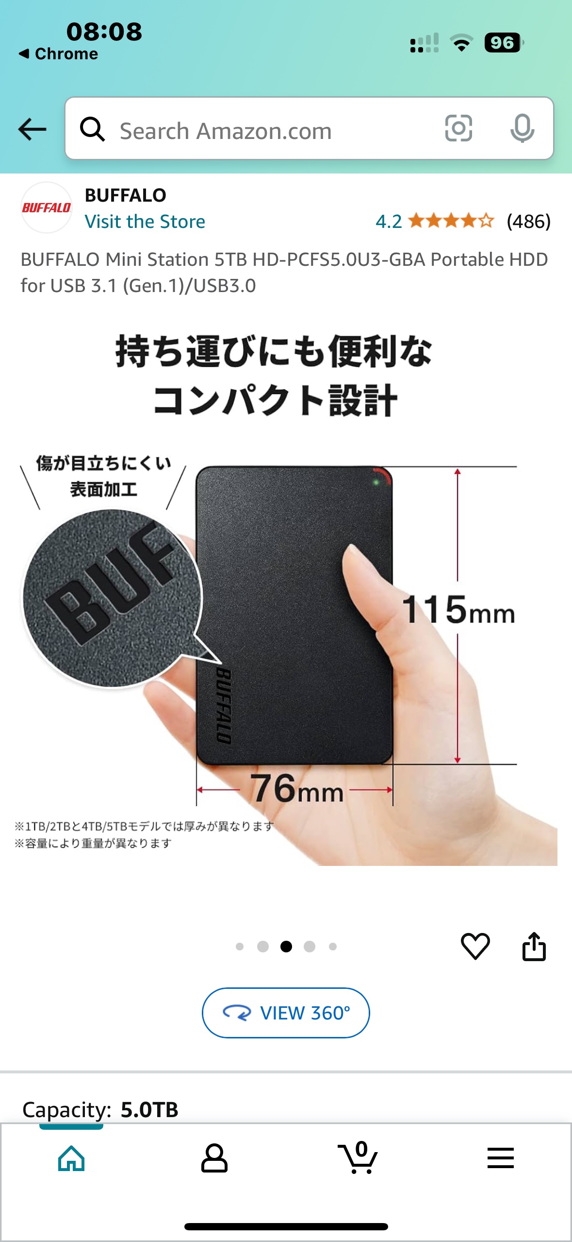 Buffalo Mini Station 5TB Portable Hard Drive