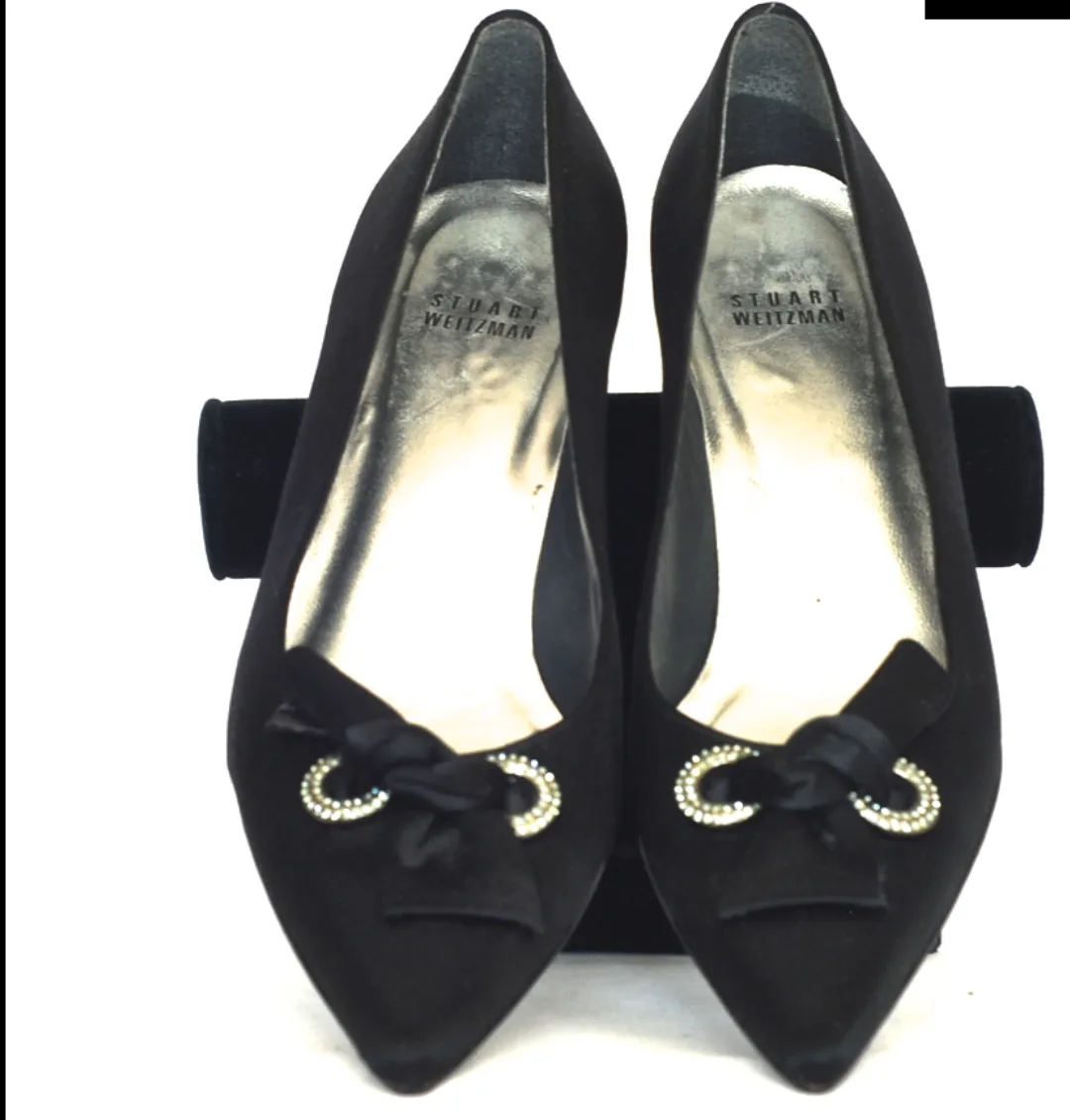 Stuart Weitzman Kitten Heels w Satin Bows thumbnail